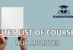 FUTES List of Courses and Admission Requirements