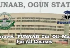 Approved FUNAAB Cut Off Marks For All Courses