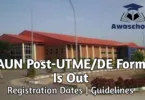 AUN Post-UTME/DE Form