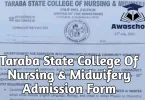 Taraba State College of Nursing and Midwifery Admission form
