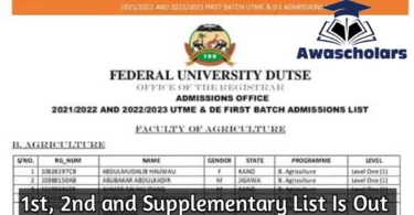 FUD Admission List