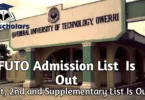 FUTO Admission List