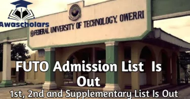 FUTO Admission List