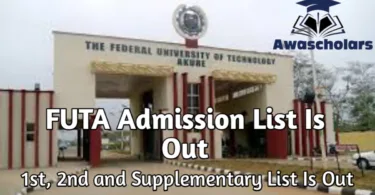 FUTA Admission List