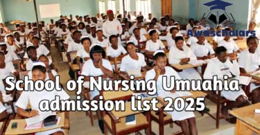 School of Nursing Umuahia Admission List