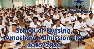 School of Nursing Amachara Admission List