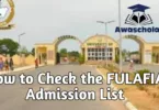 How to Check the FULAFIA Admission List 2025/2026