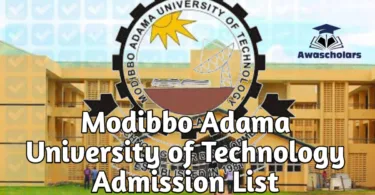 Modibbo Adama University of Technology Admission List 2025/2026