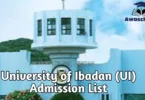 University of Ibadan (UI) Admission List 2025/2026