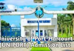 University of Port-Harcourt (UNIPORT) Admission List 2025/2026