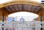 Federal University of Health Sciences Otukpo Admission List 2025/2026