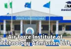 Air Force Institute of Technology Admission List 2025/2026