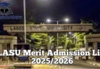LASU Merit Admission List 2025/2026
