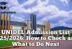 UNIDEL Admission List 2025/2026
