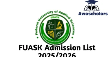 FUASK Admission List 2025/2026