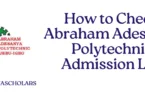 How to Check Abraham Adesanya Polytechnic Admission List 2025/2026