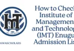 How to Check Institute of Management and Technology (IMT) Enugu Admission List