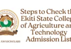 Steps to Check the Ekiti State College of Agriculture and Technology Admission List 2025/2026