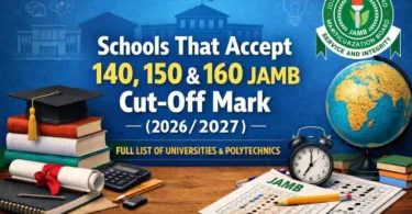 Schools That Accept 140 150 & 160 JAMB Cut-Off Mark