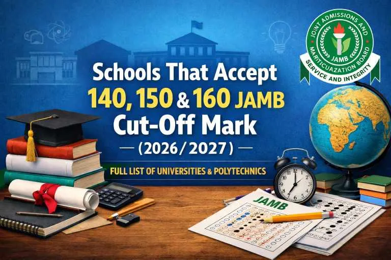 Schools That Accept 140 150 & 160 JAMB Cut-Off Mark