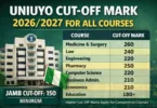 UNIUYO Cut Off Mark 2026/2027 for All Courses